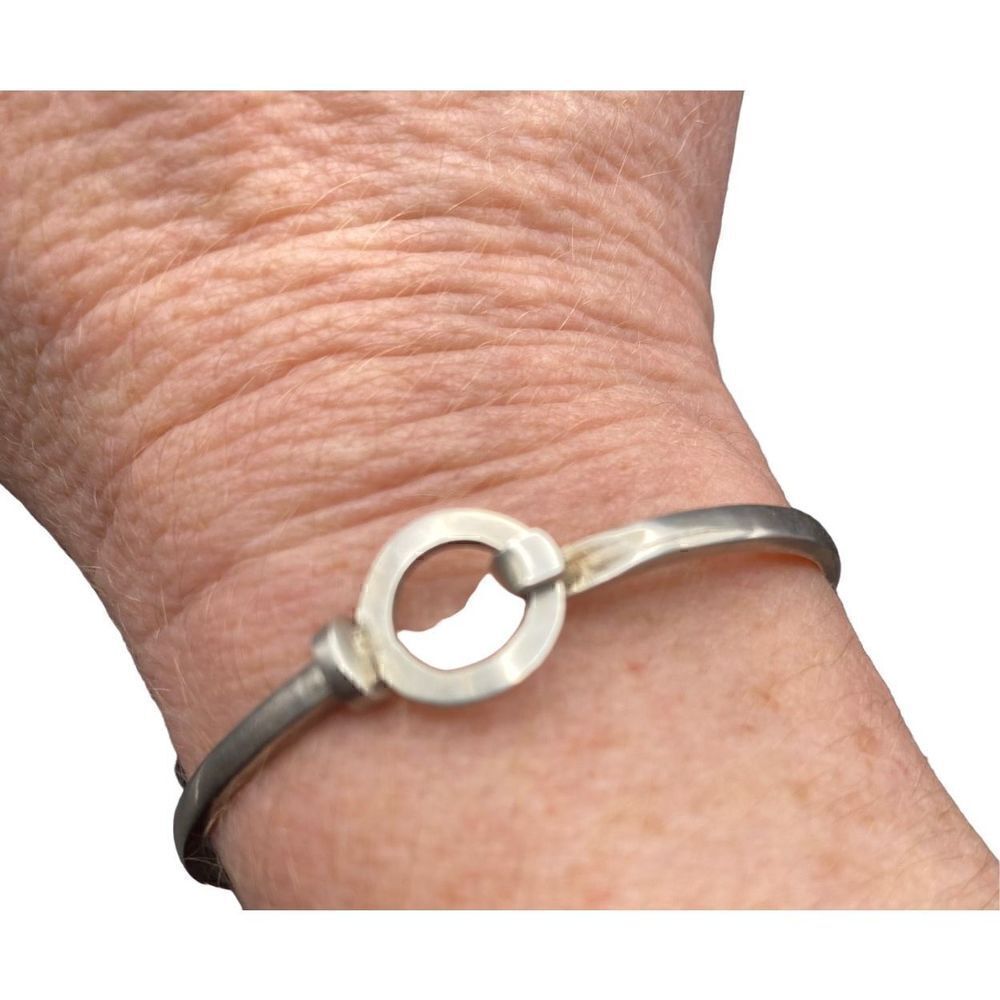 Sterling silver 925 Hook and Eye Bangle marked M